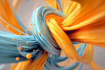 Intertwining colorful abstract strands creating dynamic flow