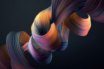 Abstract colorful flowing lines forming dynamic fluid swirl