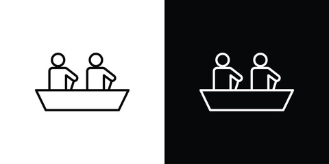 Boat race icon symbol, Set of line icons pack