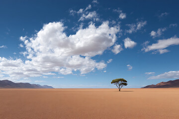 australian outback beauty, australian outback view red desert, lone eucalyptus tree, dramatic sky on australia day landscape