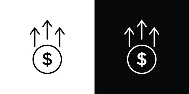 capital gain icon symbol, Set of line icons pack