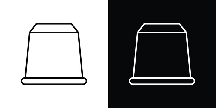 Coffee capsule icon symbol, Set of line icons pack