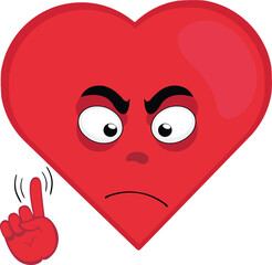 vector illustration emoticon character heart cartoon, saying no with a hand gesture