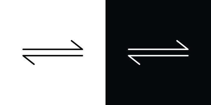 Double arrow icon symbol, Set of line icons pack