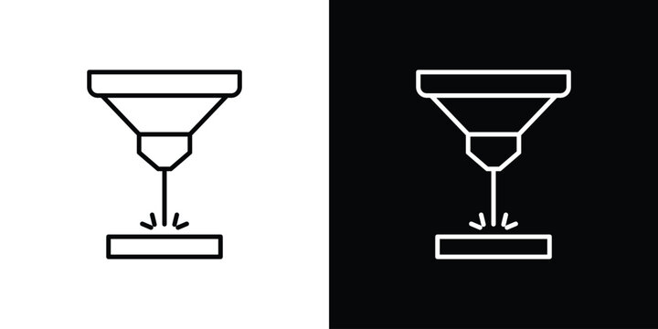Laser machine icon symbol, Set of line icons pack