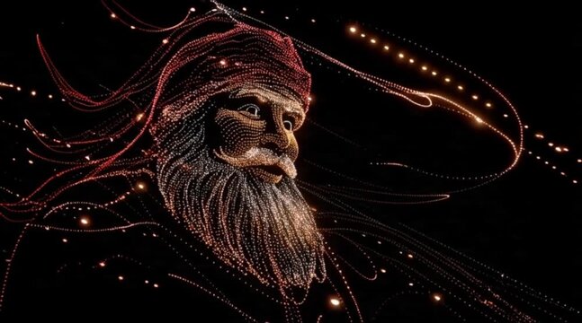 Enlightening animated digital wizard with flowing energy streams, perfect for fantasy games or dynamic tech branding with a mystical modern feel