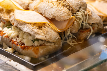 Close-Up of Italian Mortadella and Parmesan Panino
