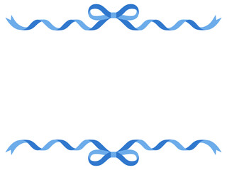 かわいい青いリボンのフレーム。ベクター、飾り枠