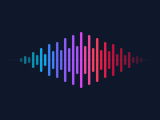 Abstract Modern Audio Sound Wave Technology Background. Voice AI Visualizer