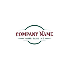 Elegant Company Name and Tagline Logo Design with Arched Frame.