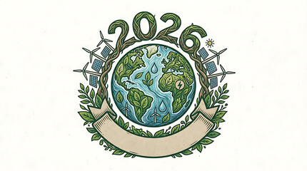 Earth Day 2026 Global Environmental Sustainability Emblem.