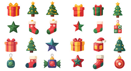 Candy Block Christmas Icon Set