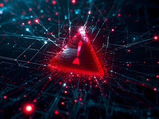 A red system-hacked warning alert displayed on a digital interface with glowing cyber elements.