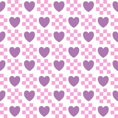 Seamless pink heart pattern background design, wrapping paper pattern, heart fabric pattern, Valentine's Day.