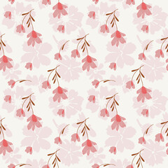 seamless floral pattern with leaves in a soft nature inspired design