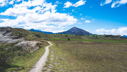 deans track new zealand in albert town stunning landscape mountain lake river vibrant colours dream like