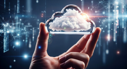 Cloud computing concept with data network