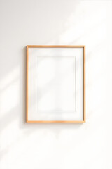 Blank Picture Frame Close Up with Soft Window Shadow
