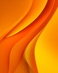 Abstract Orange Curving Shapes Background Wallpaper with Bright Saturated Colors Smooth Light and Shadow Layers for Digital Design and Visual Effects