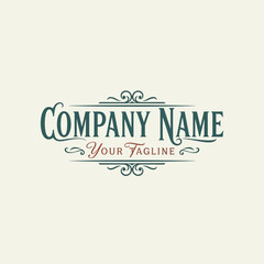 Elegant Company Name and Tagline Logo Design.