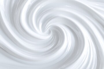 Fototapeta premium Abstract Shiny White Creamy Swirl Background with Smooth Texture and Circular Motion for Cosmetics Industry and Food Concepts