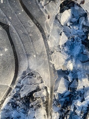Ice texture close-up, natural background	
