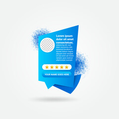 Abstract client feedback and customer review social media post template design with image or photo placeholder. dot halftone pattern as element. vertical layout background vector illustration