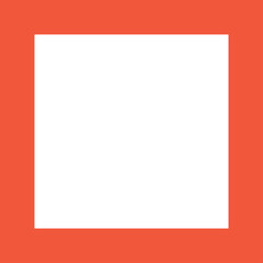 Simple Orange Border With White Square Background Abstract Geometric Design Minimalist Color Block Shape With Clean Edges