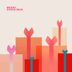 Christmas and New Year holiday card collection. Vector illustration templates for holiday greeting card, background, website and social media banner, marketing material happy birthday card with gifts