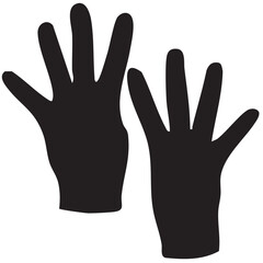 Counting 4 Fingers – Hand Gesture Silhouette