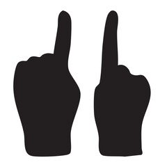 Counting 1 Finger – Hand Gesture Silhouette