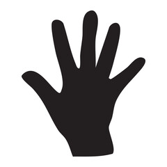 Counting 5 Fingers – Hand Gesture Silhouette