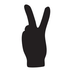 V Sign / Scissors – Hand Gesture Silhouette
