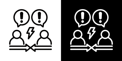 Conflict  Icon Of Line Black And White Style\ 