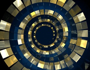 Circular pattern of metallic squares