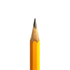 Yellow pencil drawing a bright orange stroke on a white background