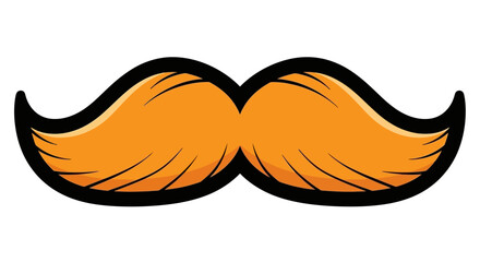 Orange Mustache Icon Fun, Playful, and Stylish for Various Creative Projects