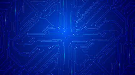 Futuristic Digital Circuit Line Pattern. High-tech circuit line layout featuring blue neon paths and electronic grid details.