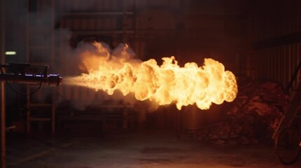 Explosion with intense fire green screen background dynamic VFX element