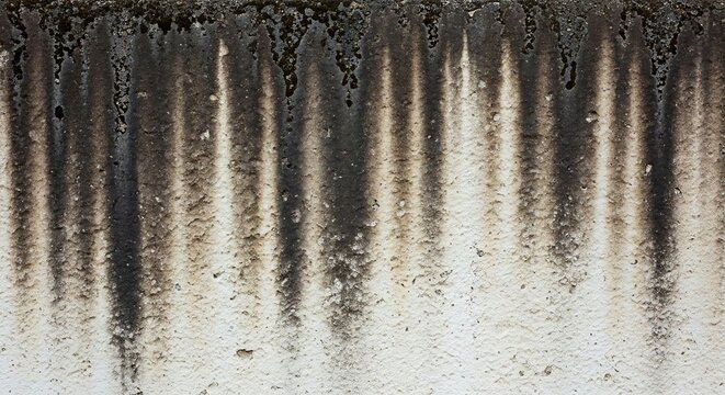 Rain ripples on lake with vertical tree reflections.