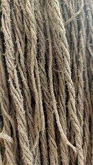 Rough Fiber Rope Texture Close-Up Background