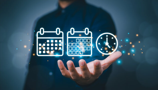 Futuristic Schedule and Time Management Concept