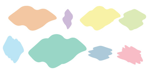 Abstract blob oval figure set. Amoeba, organic bubble liquid. Irregular shapes varios form. Vector illustration