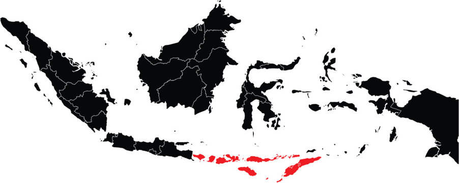 Nusa Tenggara Islands Region on the Map of Indonesia