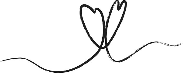 Heart shape frame with brush painting