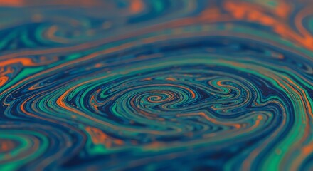Vibrant swirling abstract soap film texture macro.