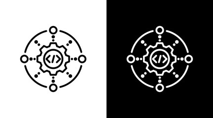 Ide With Icon Set Design