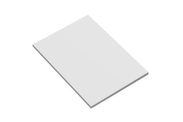 US Letter Magazine White Blank 3D Rendering Transparent Background Mockup PNG