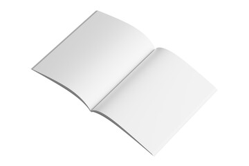 US Letter Magazine White Blank 3D Rendering Transparent Background Mockup PNG