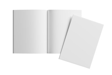 US Letter Magazine White Blank 3D Rendering Transparent Background Mockup PNG